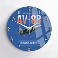 Thumbnail for AV-8B Harrier II design on blue no frame wall clock