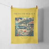 Thumbnail for VINTAGE G4084 - The Island Milk Run - Designed Towels design on yellow