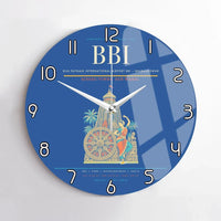 Thumbnail for Biju Patnaik International Airport (BBI) design on blue no frame wall clock