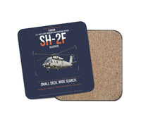 Thumbnail for Kaman SH-2F Seasprite design on navy blue 1 piece coaster