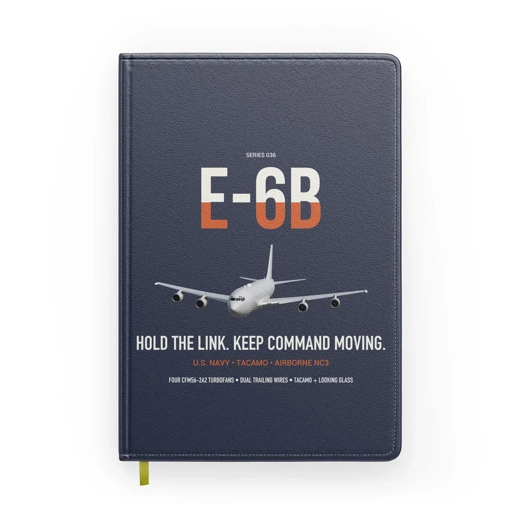 E-6B Mercury design on navy blue notebook