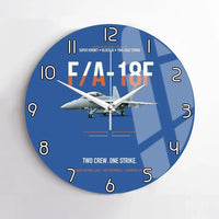 Thumbnail for F-A-18F Super Hornet Block III Two Crew One Strike design on blue no frame wall clock