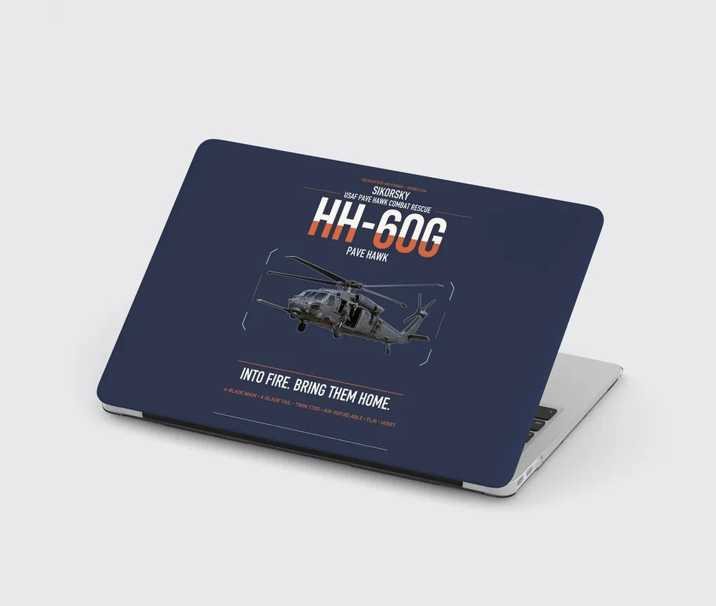 Sikorsky HH-60G Pave Hawk design on navy blue MacBook case