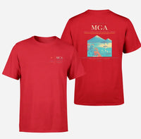 Thumbnail for Augusto C. Sandino International Airport (MGA) design printed on red double-side t-shirt