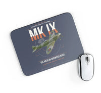 Thumbnail for Supermarine Spitfire Mk IX design on navy blue rectangle mouse pad