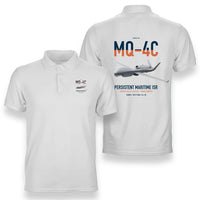 Thumbnail for MQ-4C Triton IFC-4 design on white double-side polo t-shirt, double-side print