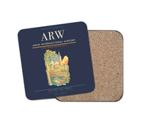 Thumbnail for Arad International Airport (ARW) design on navy blue 1 piece coaster