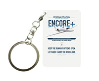 Thumbnail for Cessna Citation Encore+ design on white designed key chain, double-side print