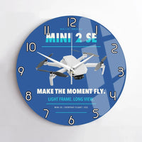 Thumbnail for DJI Mini 2 SE design on blue no frame wall clock