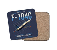 Thumbnail for F-104C Starfighter design on navy blue 1 piece coaster
