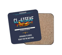 Thumbnail for Canadair CL-415EAF design on navy blue 1 piece coaster