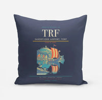 Thumbnail for Sandefjord Airport, Torp (TRF) design on navy blue pillow