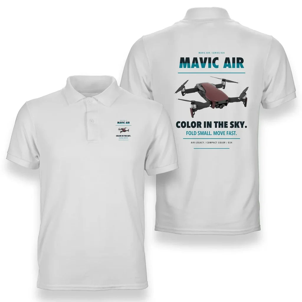 DJI Mavic Air design on white polo
