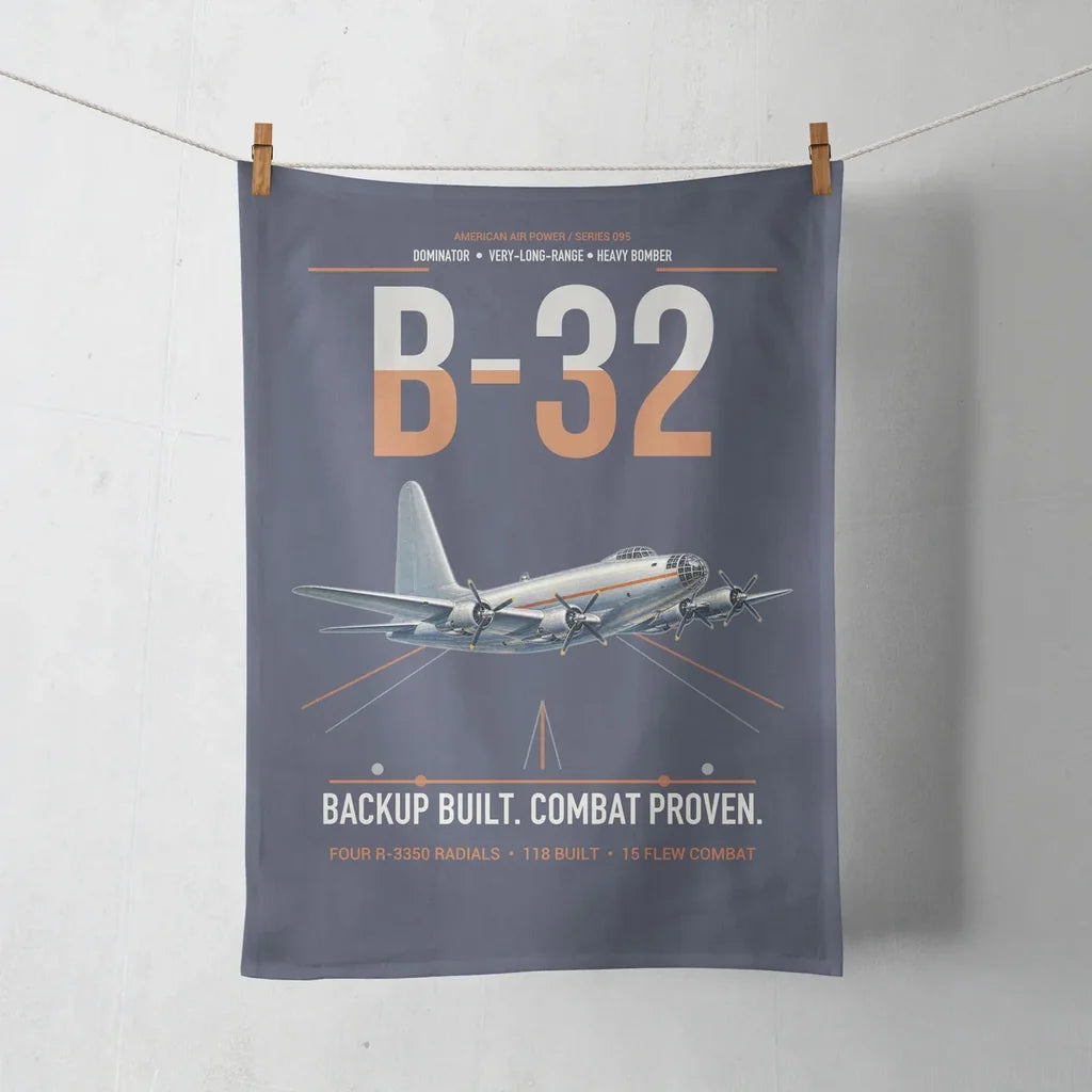 B-32 Dominator design on navy blue towel