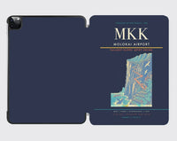 Thumbnail for Molokai Airport (MKK) design on navy blue ipad tablet case
