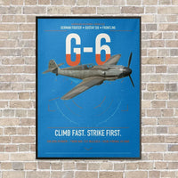 Thumbnail for Messerschmitt Bf 109G-6 vertical canvas print - framed - turquoise background