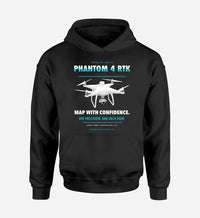 Thumbnail for DJI Phantom 4 RTK design on black hoodie single side