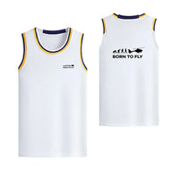 Thumbnail for Born To Fly Helicopter Designed Basketball Style Sports Tank Tops - view 16