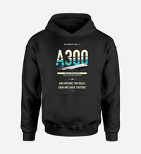 Thumbnail for Airbus A300C4-203 design on black hoodie single side