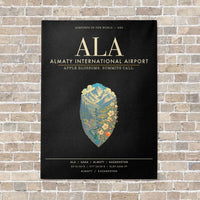 Thumbnail for Almaty International Airport ALA - Canvas Framed - Black
