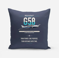 Thumbnail for Beechcraft Baron G58 design on navy blue pillow