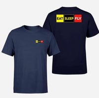 Thumbnail for Eat Sleep Fly (Colourful) Designed Double-Side T-Shirts - view 16