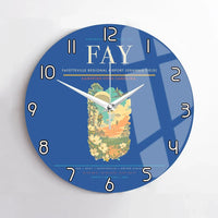 Thumbnail for Fayetteville Regional Airport (Grannis Field) (FAY) design on blue no frame wall clock