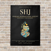 Thumbnail for Sharjah International Airport SHJ - Canvas Framed - Black