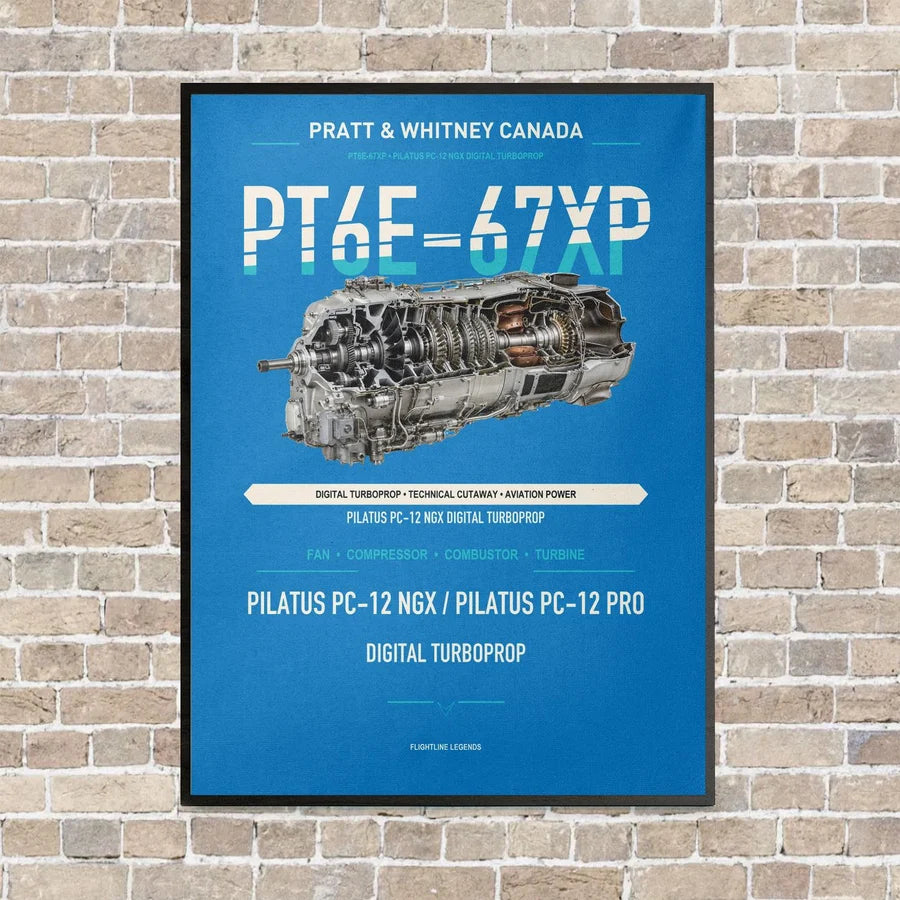 PT6E-67XP vertical canvas print - framed - turquoise background