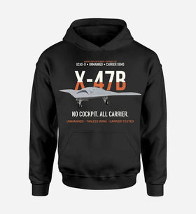 Single-Side Printing — X-47B UCAS-D Carrier Wing Without a Cockpit Double-Side Hoodie
