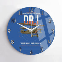 Thumbnail for Fokker Dr.I design on blue no frame wall clock