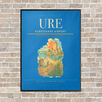 Thumbnail for Kuressaare Airport URE vertical canvas print - framed - turquoise background