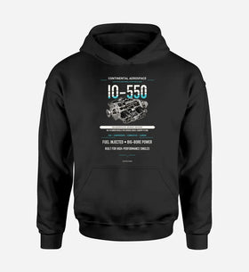 Single-Side Printing — Continental Aerospace IO-550 Engine Double-Side Hoodie