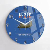 Thumbnail for Piasecki H-21C Shawnee design on blue no frame wall clock