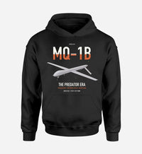 Thumbnail for MQ-1B Predator design on black double-side hoodie, single-side print