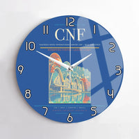 Thumbnail for Tancredo Neves International Airport (CNF) design on blue no frame wall clock