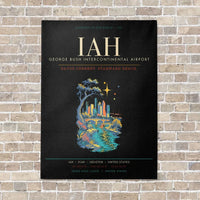 Thumbnail for Houston George Bush Intercontinental Airport IAH - Canvas Framed - Black