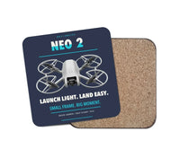 Thumbnail for DJI Neo 2 design on navy blue 1 piece coaster