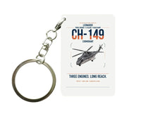 Thumbnail for Leonardo CH-149 Cormorant design on white designed key chain, double-side print