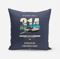 Thumbnail for Boeing 314 Clipper design on navy blue pillow