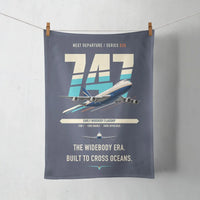 Thumbnail for Boeing 747-200B design on navy blue towel