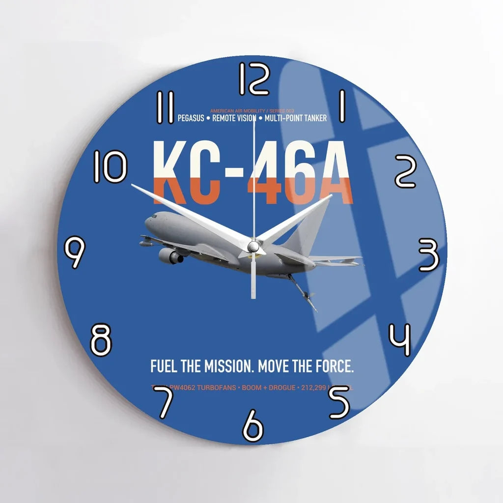 KC-46A PEGASUS design on blue no frame wall clock