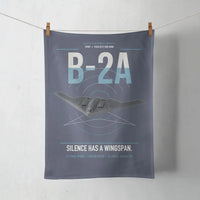 Thumbnail for B-2A Spirit design on navy blue towel