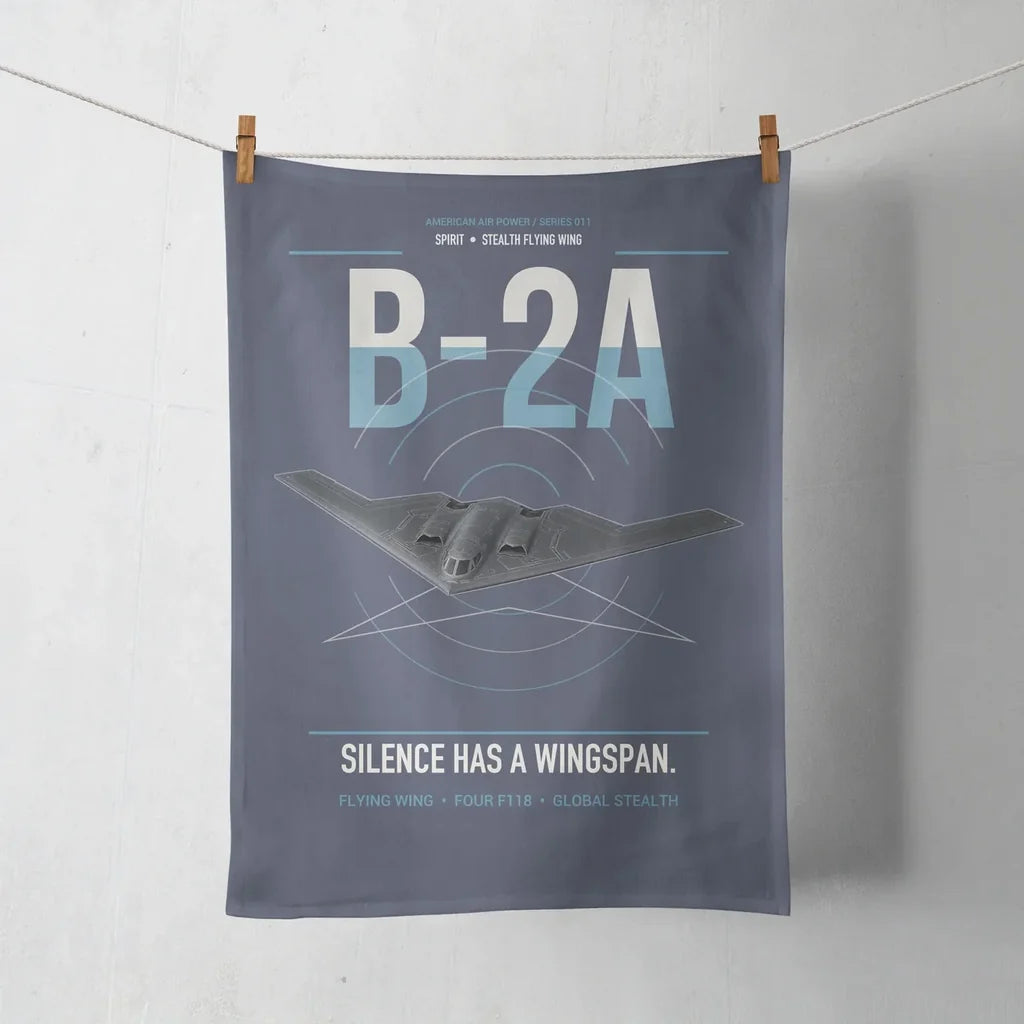 B-2A Spirit design on navy blue towel