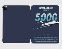 Thumbnail for Bombardier Global 5000 design on navy blue ipad tablet case
