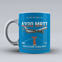 Thumbnail for Airbus A330 MRTT design on turquoise ceramic mug, double-side print
