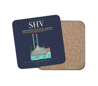 Thumbnail for Shreveport Regional Airport (SHV) design on navy blue 1 piece coaster