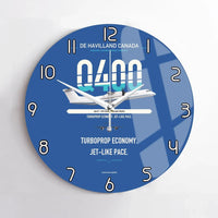 Thumbnail for De Havilland Dash 8-400 design on blue no frame wall clock