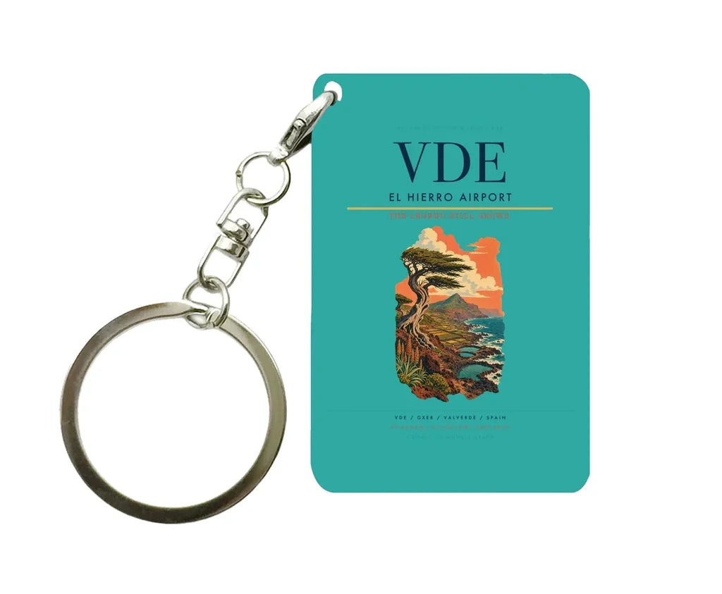 El Hierro Airport (VDE) design on turquoise key chain