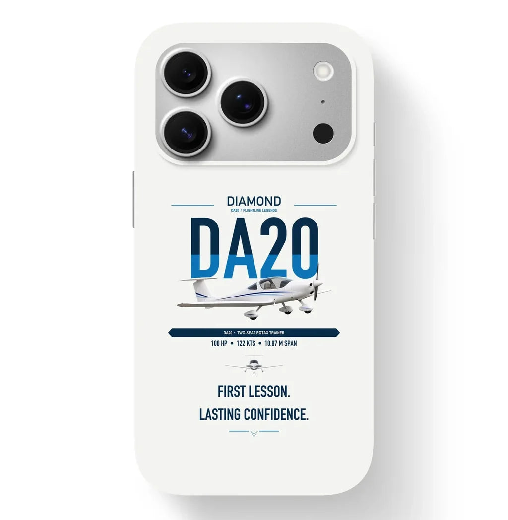 Diamond DA20 design on white magsafe iphone case, for iPhone 17 Pro